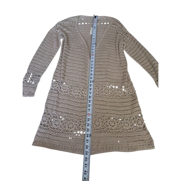 NWT Sundance Cardigan Women's Small Crochet Fosette Open Knit Sand Neutral Beach - Picture 15 of 16
